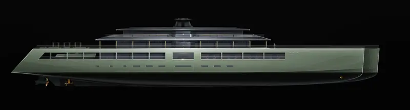 Fusion's profile, at 118 metres overall and 30 metres across the beam, more than a third wider than a monohull of the same length.