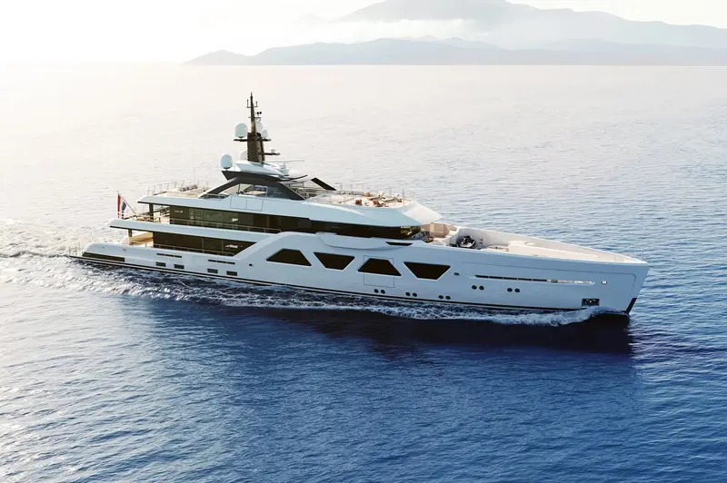 Amels 60 Solaia, the fifth hull in the series, cruising against a Mediterranean backdrop after her July 2024 delivery.