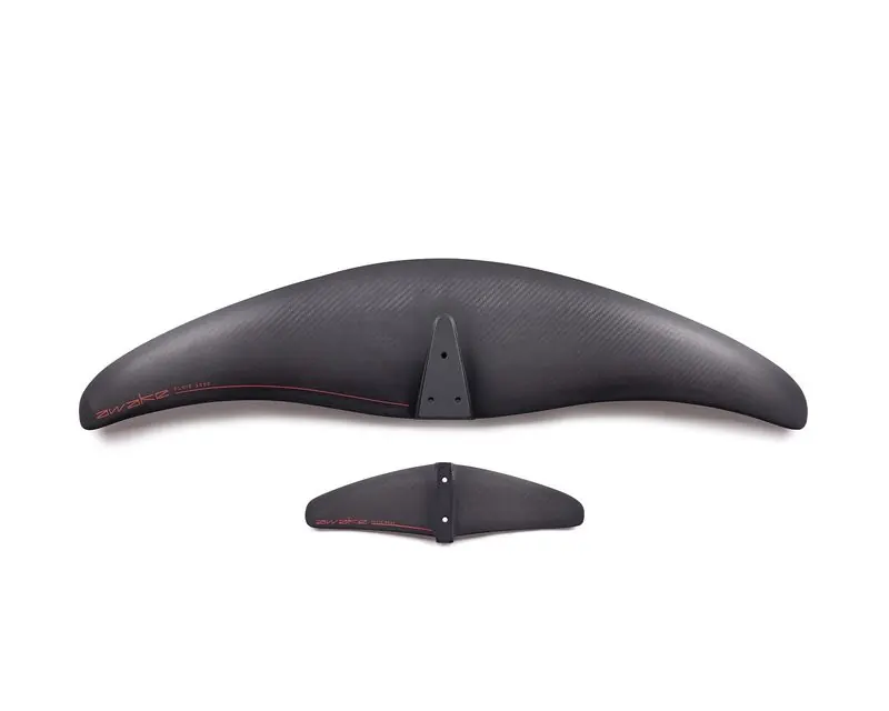 Carbon front and rear foil wings lie flat against a white background.