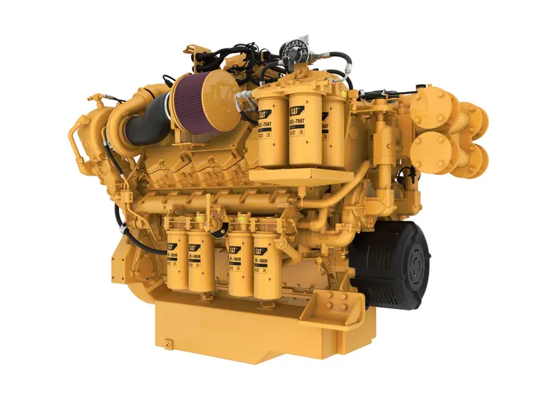 The Cat C32B, Caterpillar's newest yacht-specific V12 propulsion engine, built for higher power density in a compact package