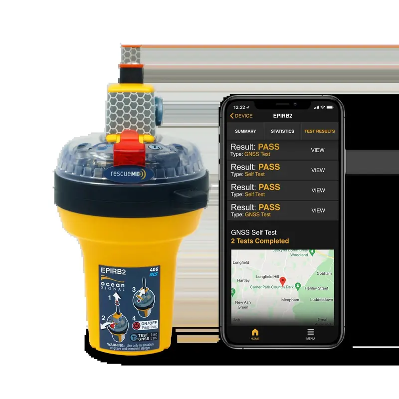 The rescueME EPIRB2, Ocean Signal's mid-range satellite distress beacon with a 66-channel GPS.
