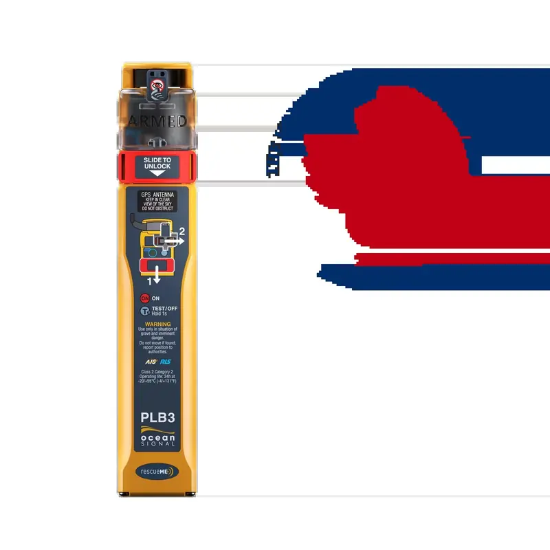 The rescueME PLB3, the first personal locator beacon to combine 406MHz satellite distress alerting with AIS, and winner of a DAME Design Award and a King's Award for Enterprise.