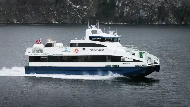 The Norwegian fjord ferry Foldafjord underway. Sleipner's commercial thruster range, built alongside the leisure Side-Power line, is specified on passenger and work vessels like this one.