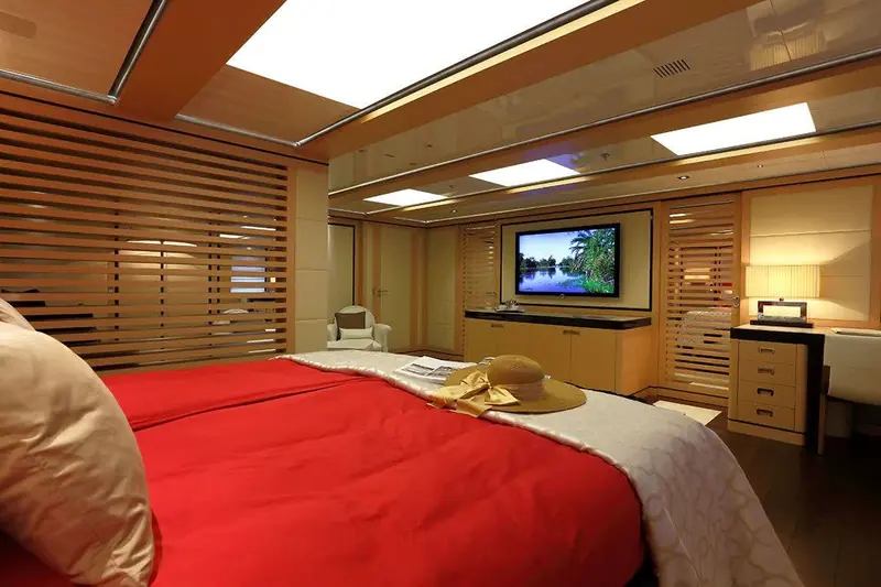One of 2 Ladies' two full-beam master suites, the layout feature the yacht was built around for her two owner couples.