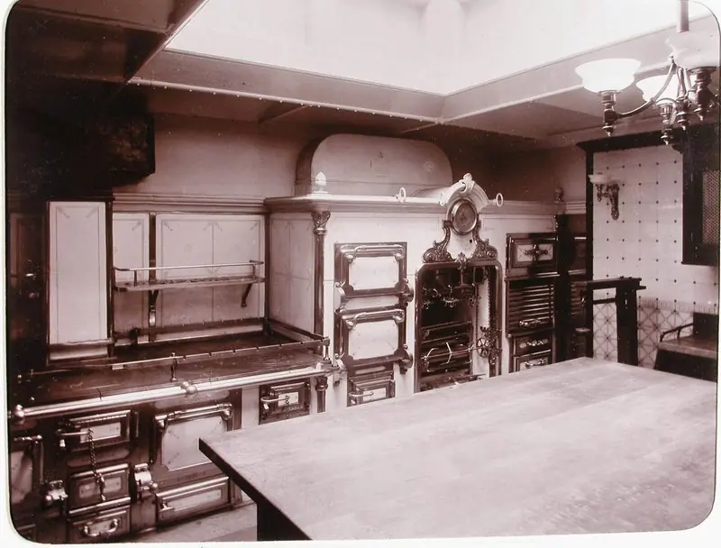 The crew galley on the main deck of the Imperial yacht Standart, photographed in 1896