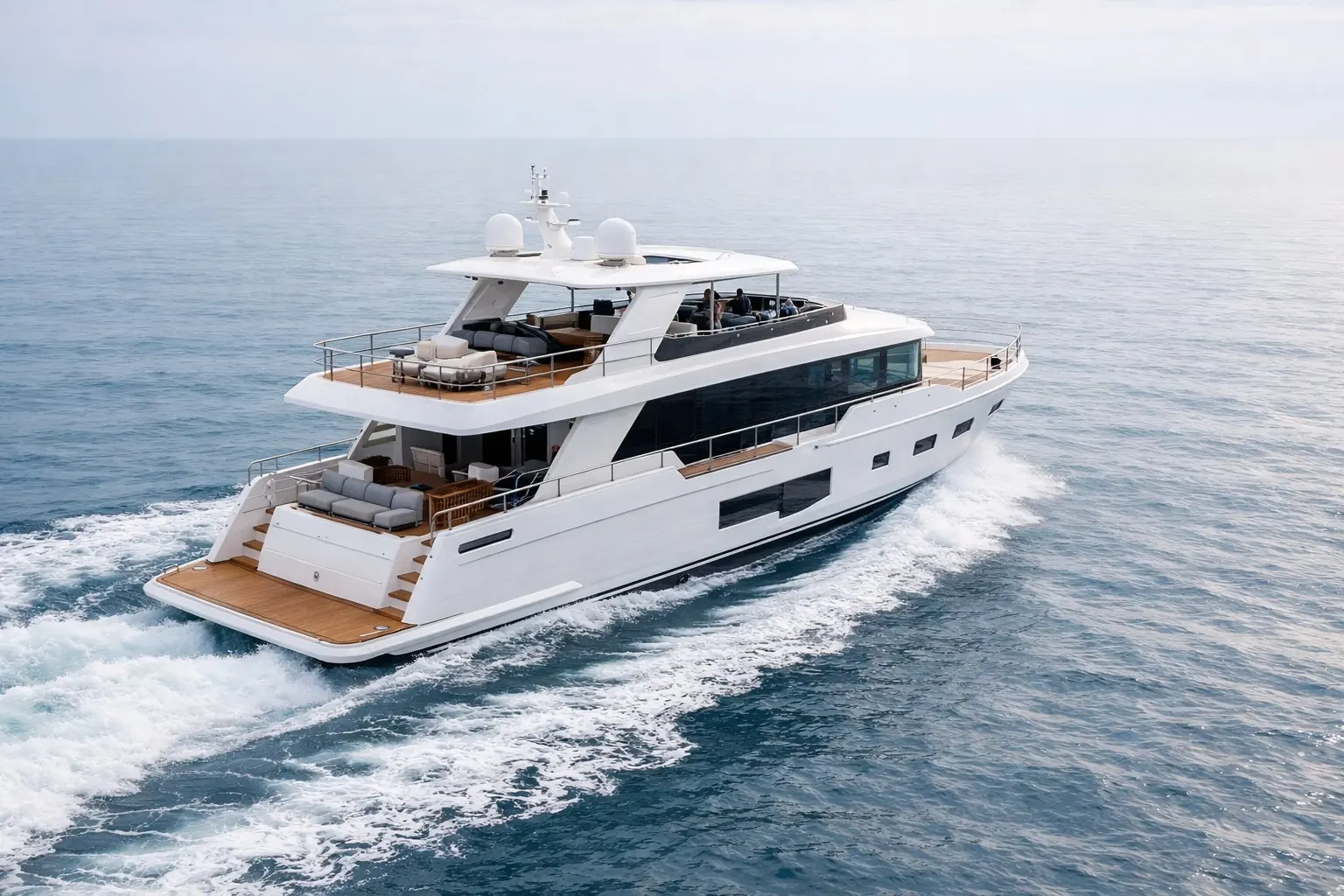 Gulf Craft's new Nomad 70 drops a cabin to buy a 270-degree suite